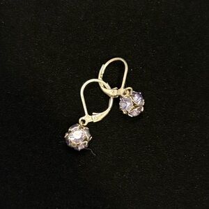 Silver and Purple Crystal Earrings